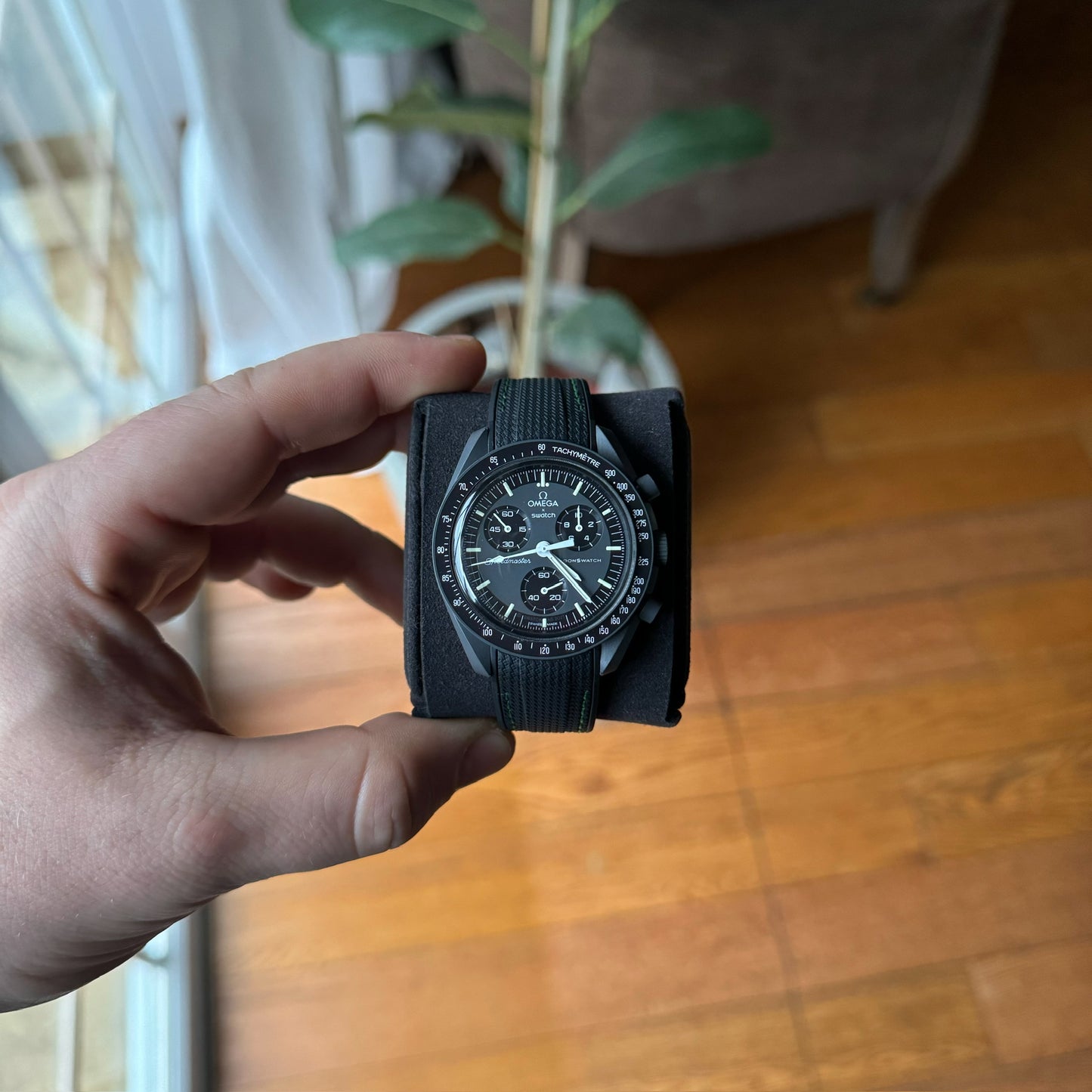 STITCHED WOVEN RUBBER STRAP for SWATCH X OMEGA