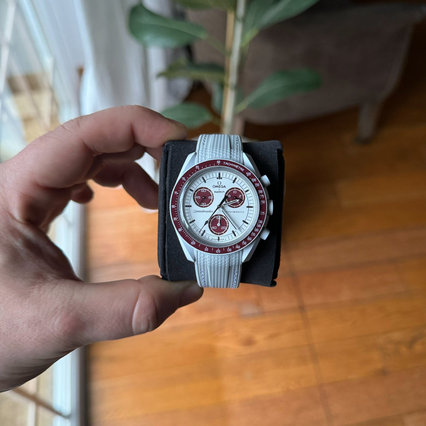 STITCHED WOVEN RUBBER STRAP for SWATCH X OMEGA