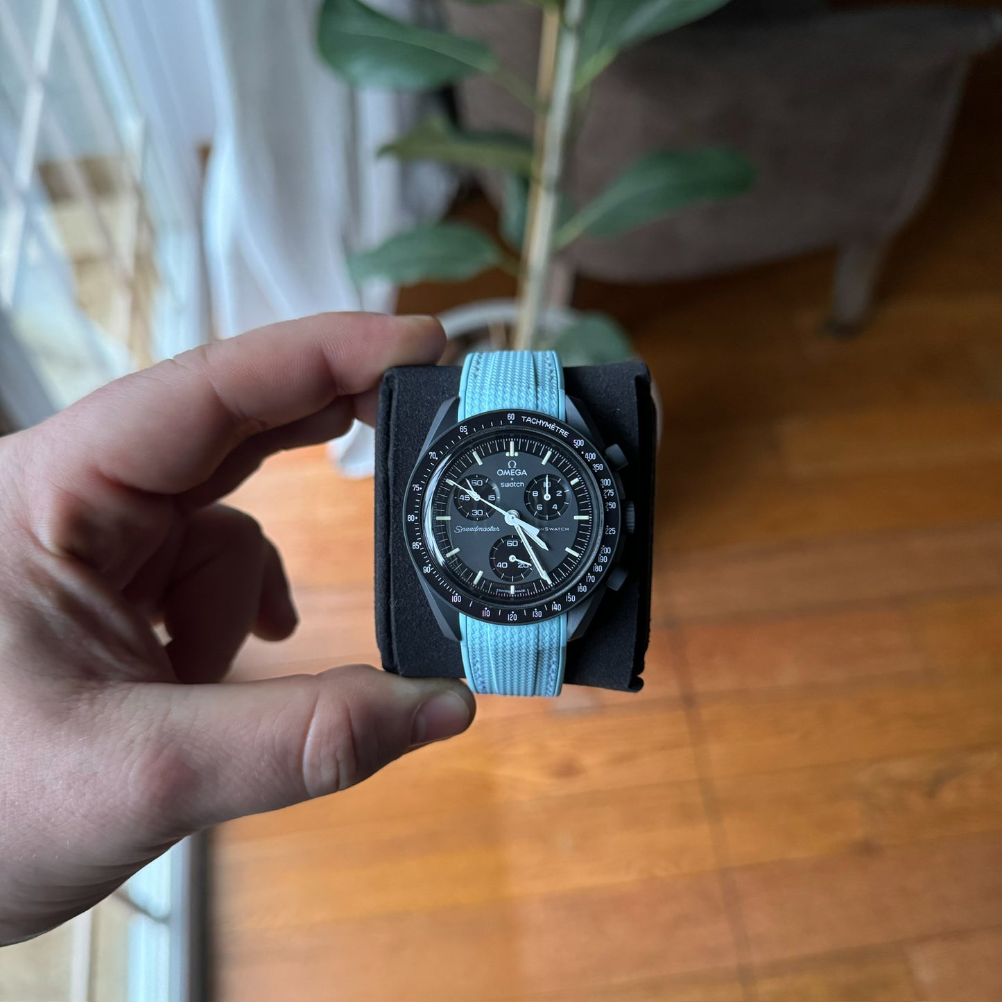 STITCHED WOVEN RUBBER STRAP for SWATCH X OMEGA