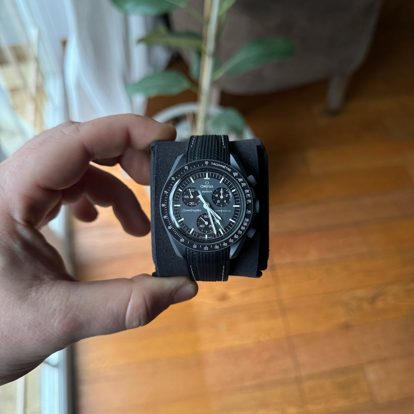 STITCHED WOVEN RUBBER STRAP for SWATCH X OMEGA