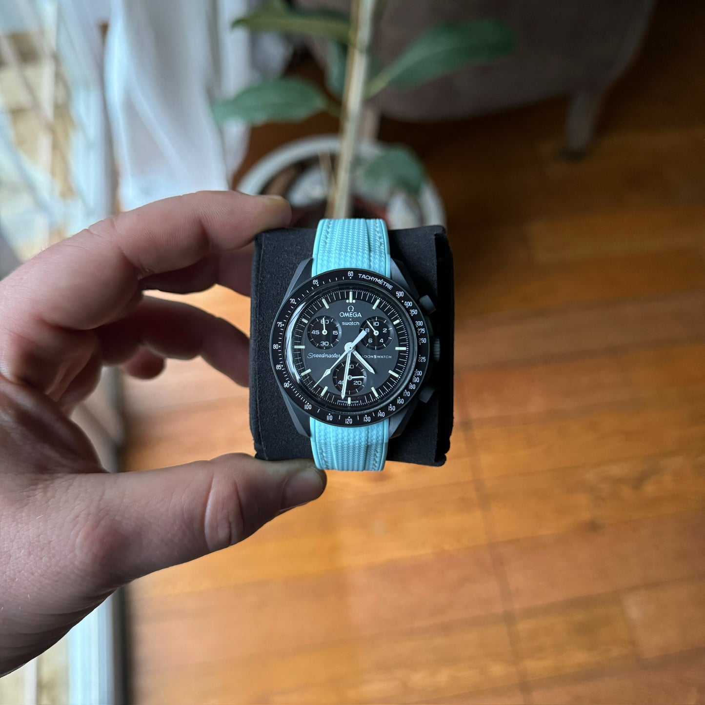 STITCHED WOVEN RUBBER STRAP for SWATCH X OMEGA