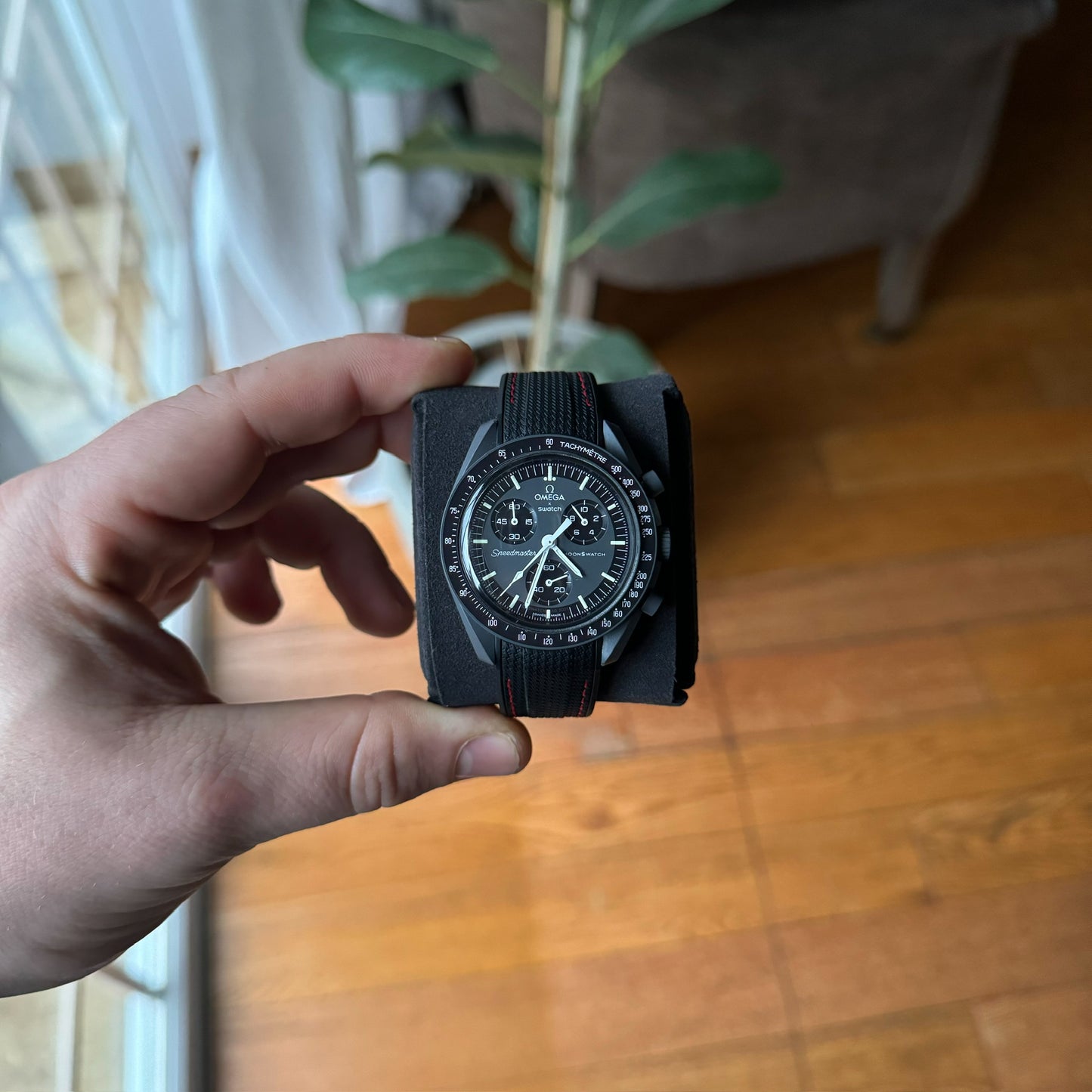 STITCHED WOVEN RUBBER STRAP for SWATCH X OMEGA