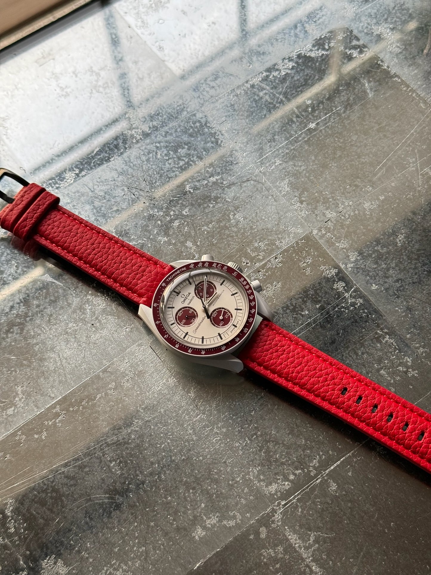 PEBBLE LEATHER STRAP for SWATCH x OMEGA - QUICK RELEASE