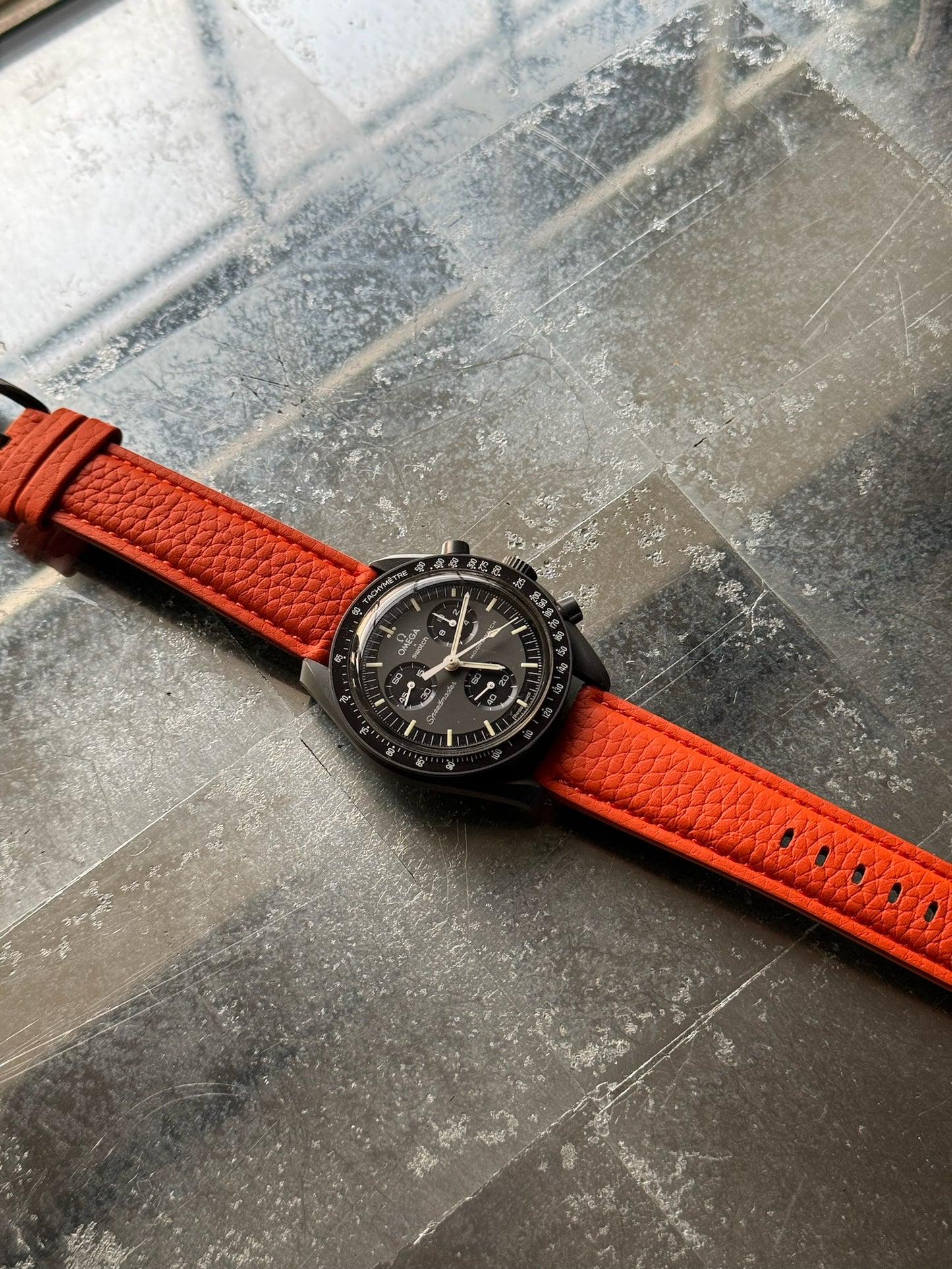 PEBBLE LEATHER STRAP for SWATCH x OMEGA - QUICK RELEASE