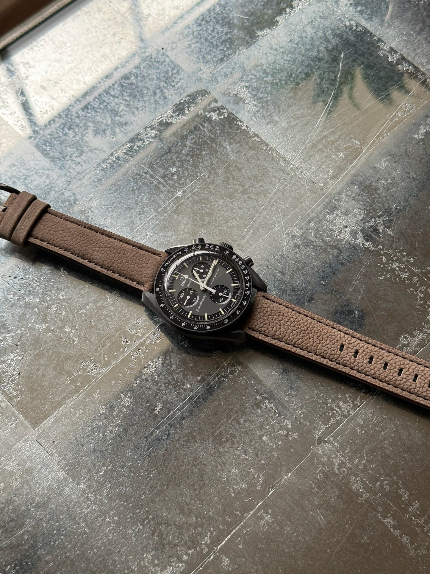 PEBBLE LEATHER STRAP for SWATCH x OMEGA - QUICK RELEASE