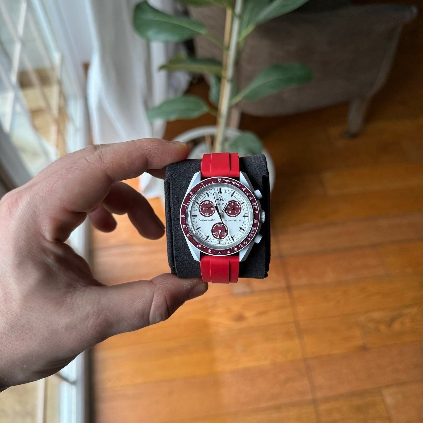 Rubber strap for Omega X Swatch watch