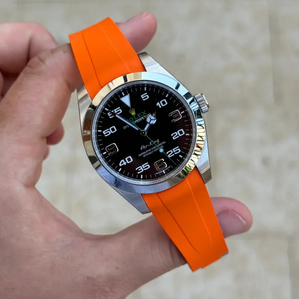 Rubber Strap for Rolex Air King