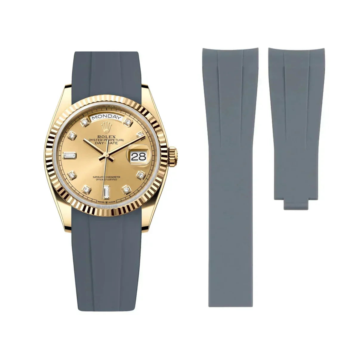 Rubber Strap for Rolex Day-Date 40