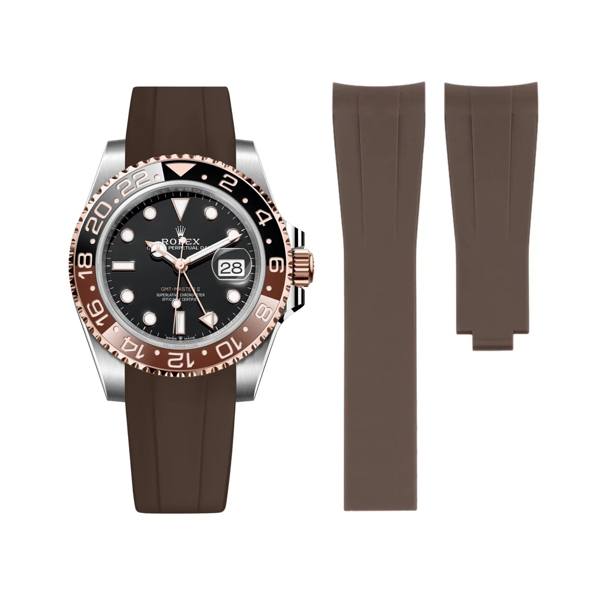 RUBBER STRAP for ROLEX GMT MASTER II - DEPLOYANT