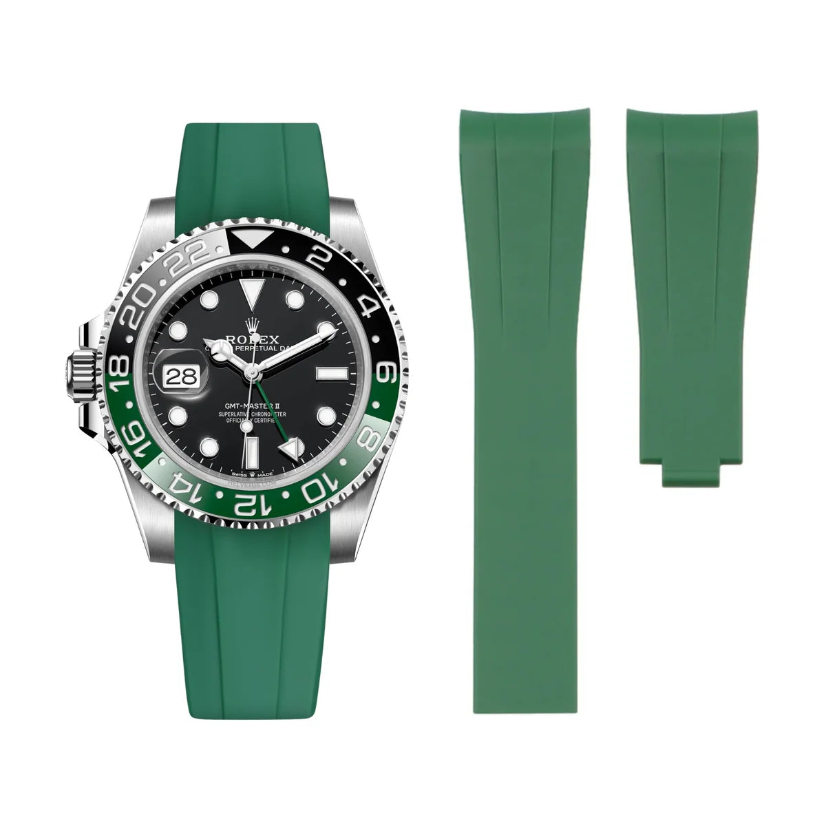 RUBBER STRAP for ROLEX GMT MASTER II - DEPLOYANT