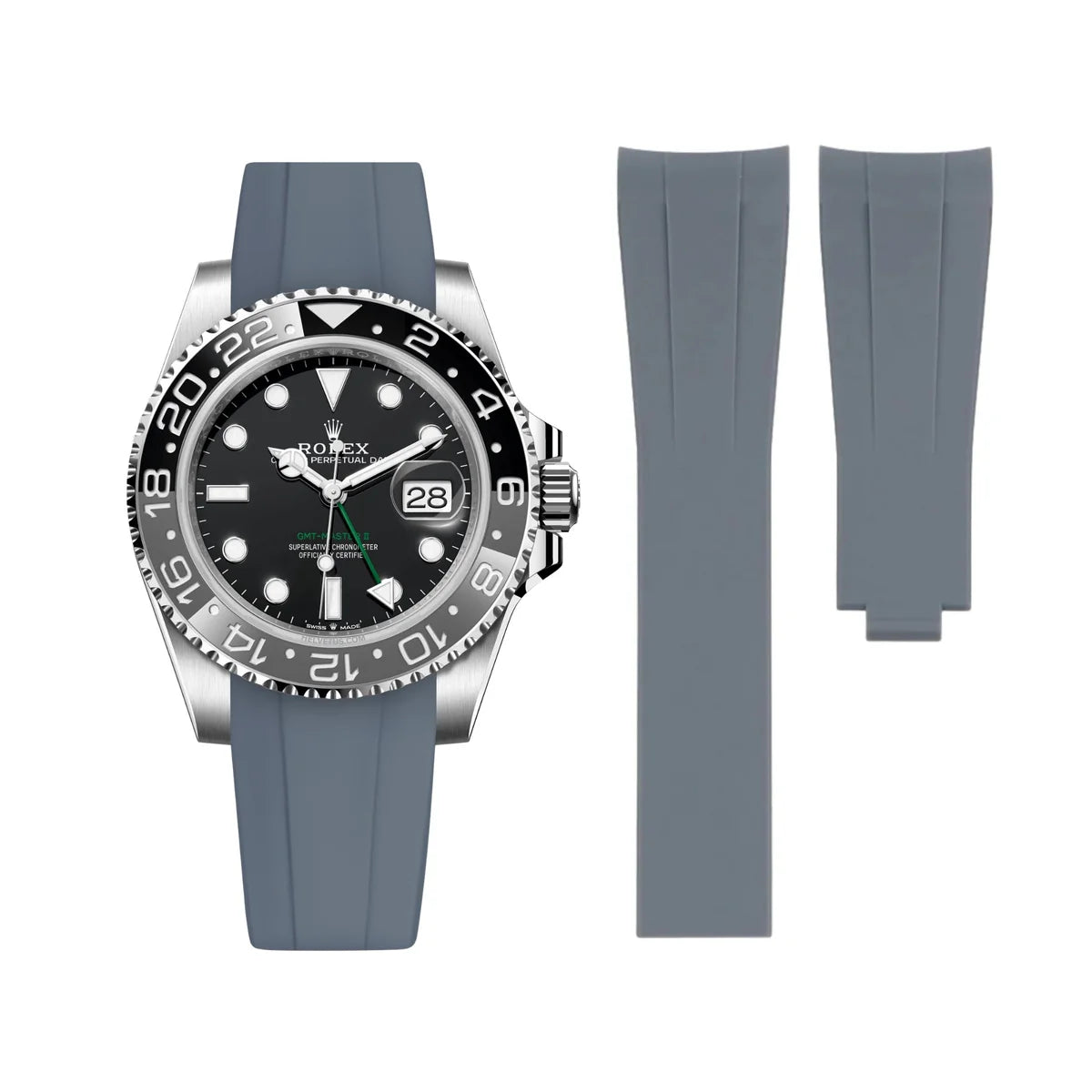 RUBBER STRAP for ROLEX GMT MASTER II - DEPLOYANT