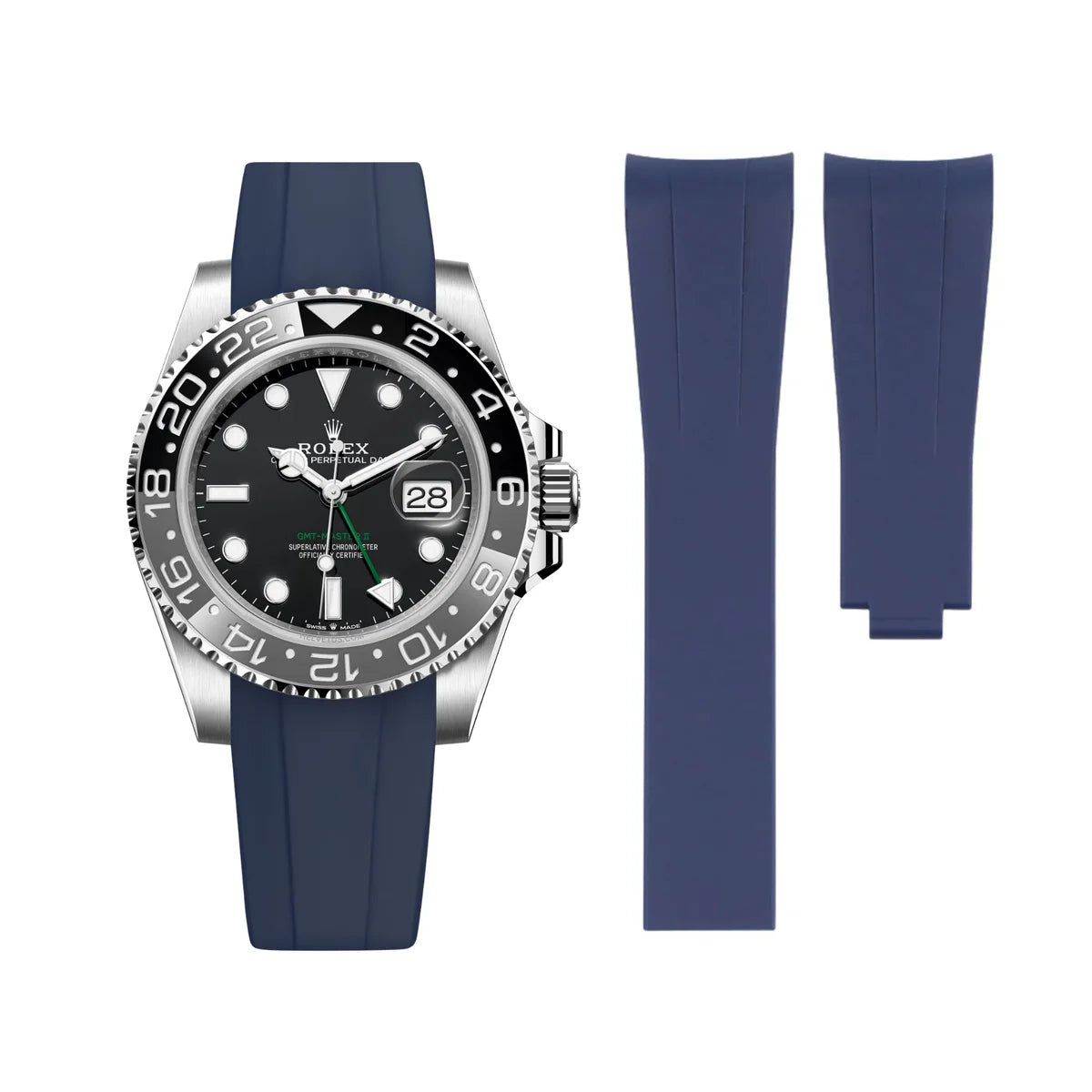 RUBBER STRAP for ROLEX GMT MASTER II - DEPLOYANT