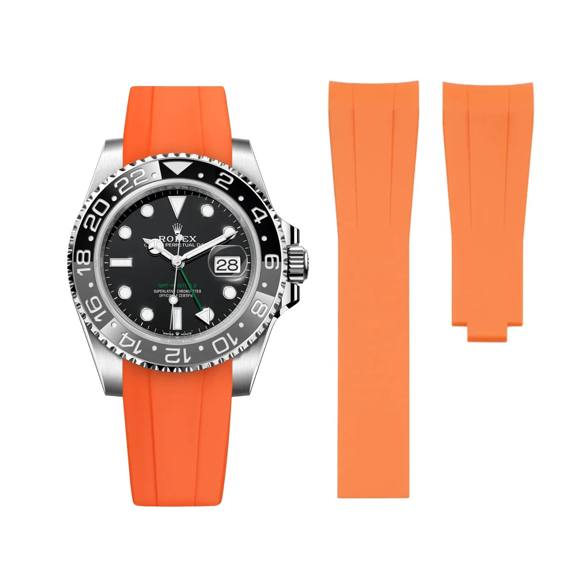 RUBBER STRAP for ROLEX GMT MASTER II - DEPLOYANT