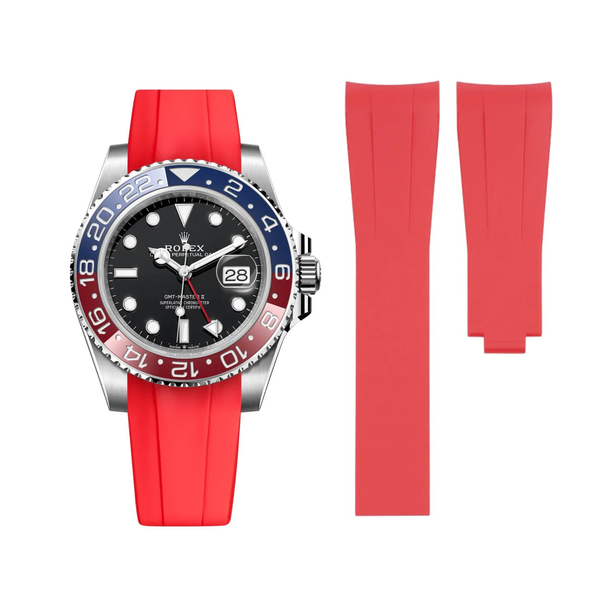 RUBBER STRAP for ROLEX GMT MASTER II - DEPLOYANT