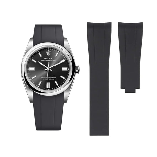 RUBBER STRAP for ROLEX OYSTER PERPETUAL - DEPLOYANT