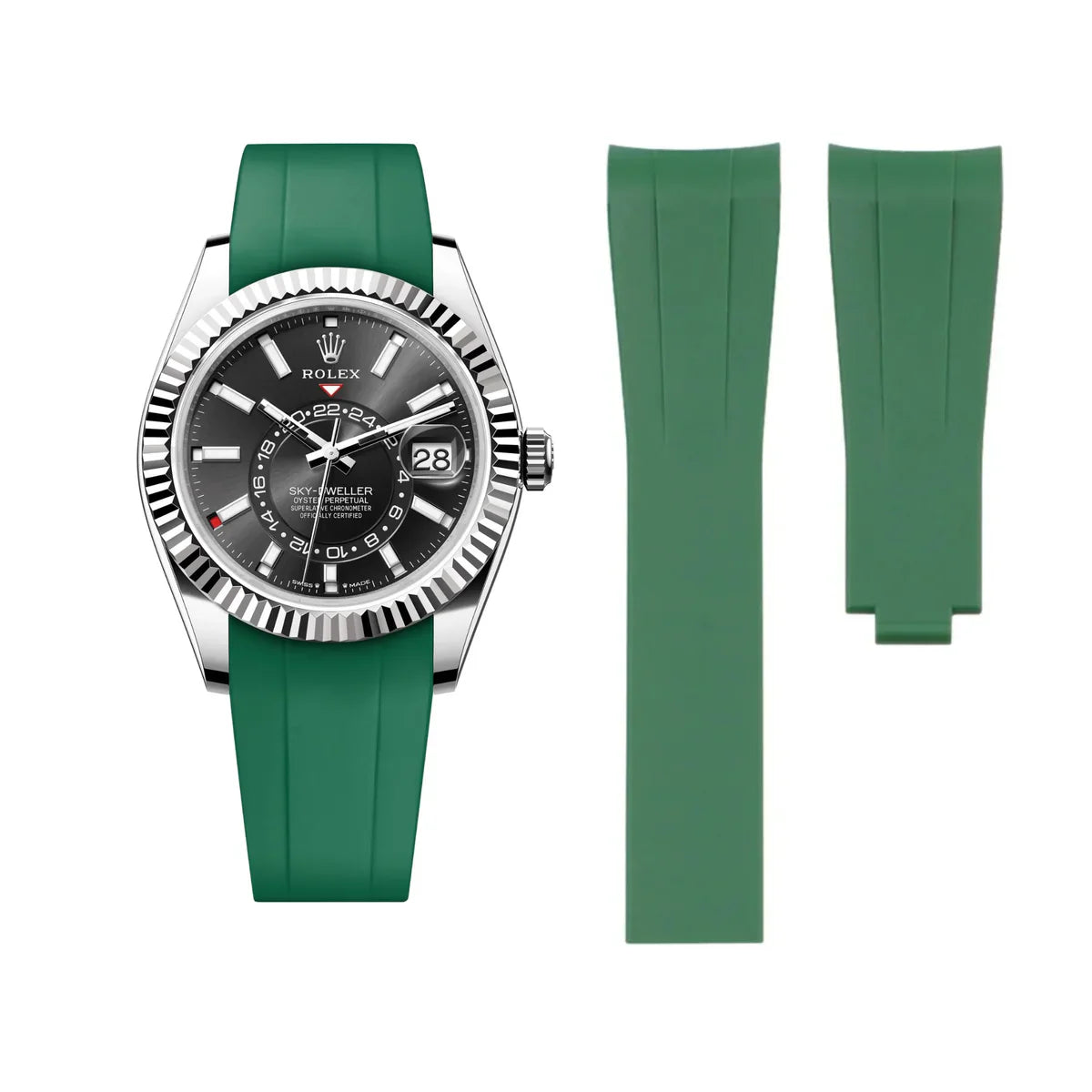 Rubber strap for Rolex Sky-Dweller deployment clasp