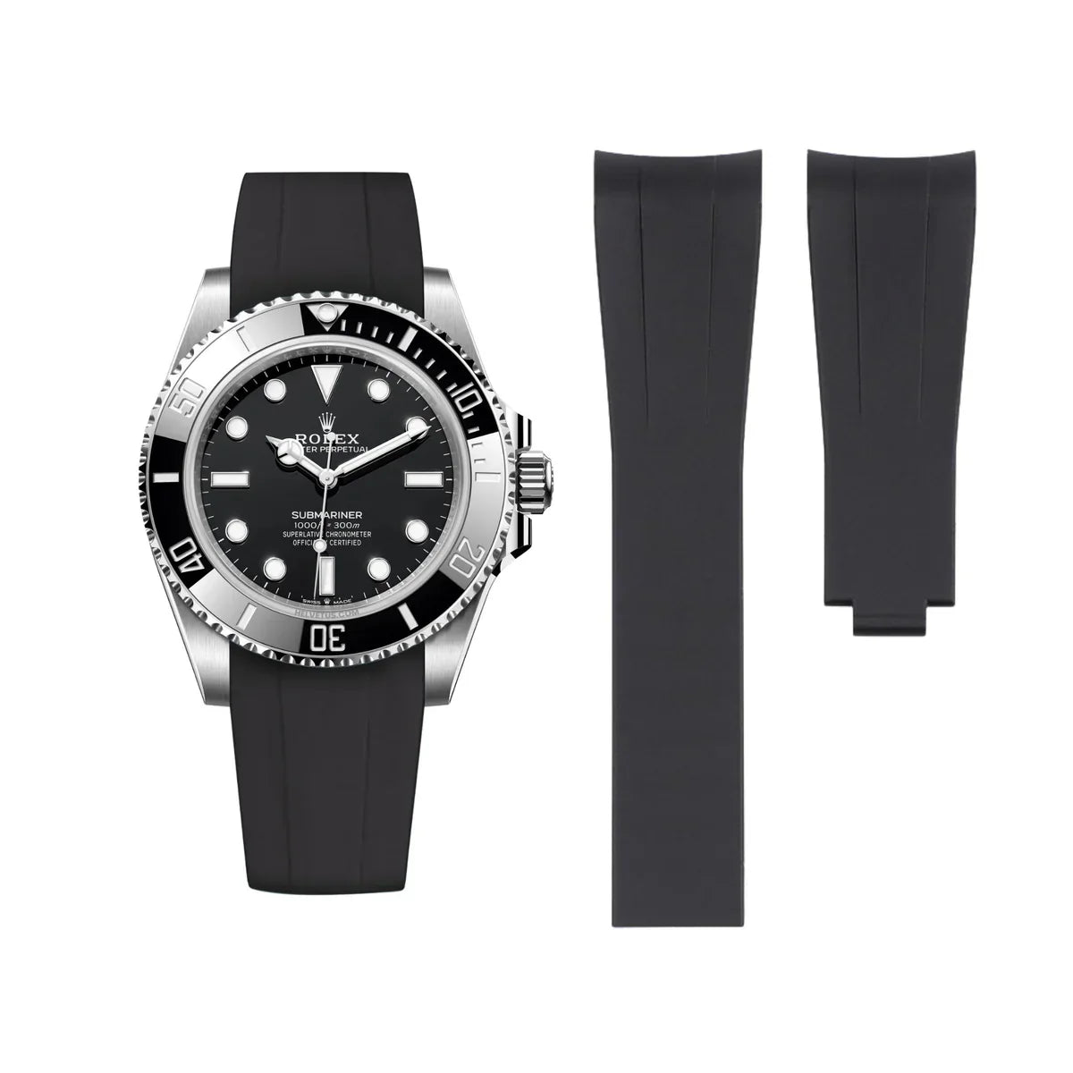 RUBBER STRAP for ROLEX SUBMARINER - DEPLOYANT