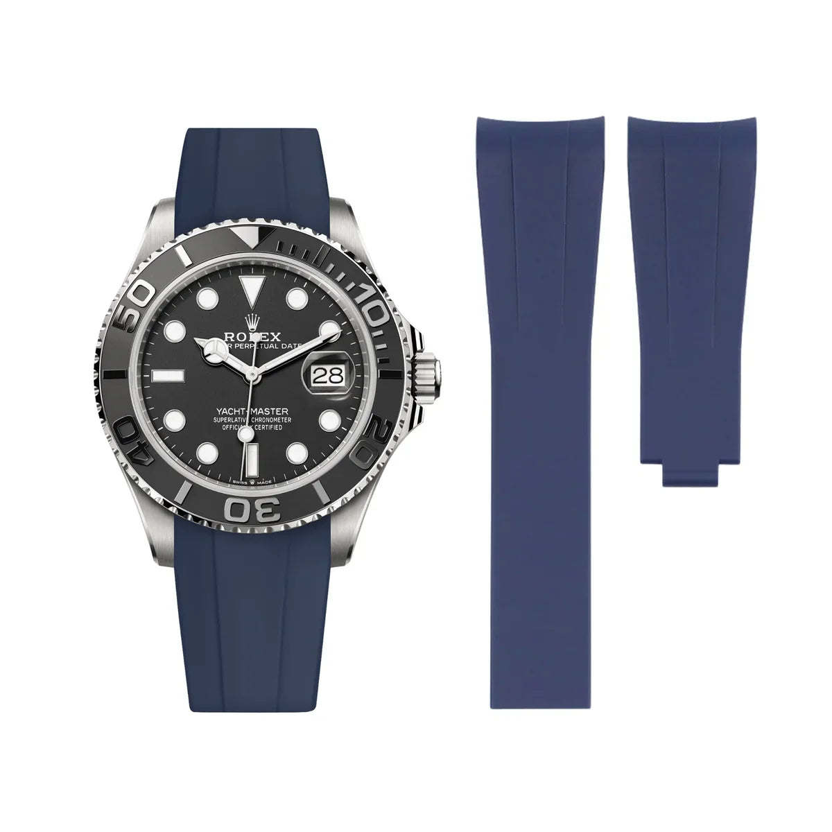 RUBBER STRAP for ROLEX YACHTMASTER - DEPLOYANT