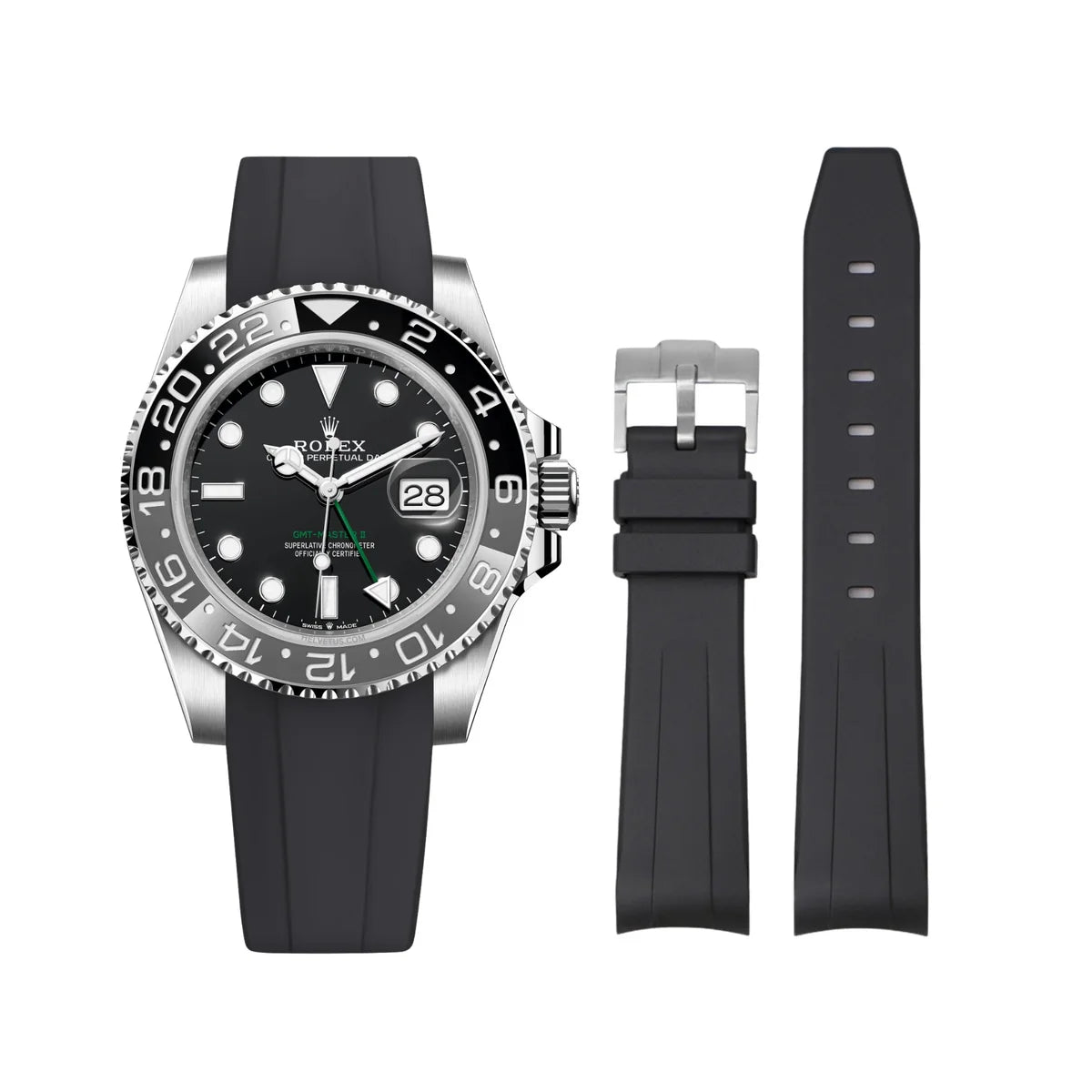 RUBBER STRAP for ROLEX GMT MASTER II - BUCKLE