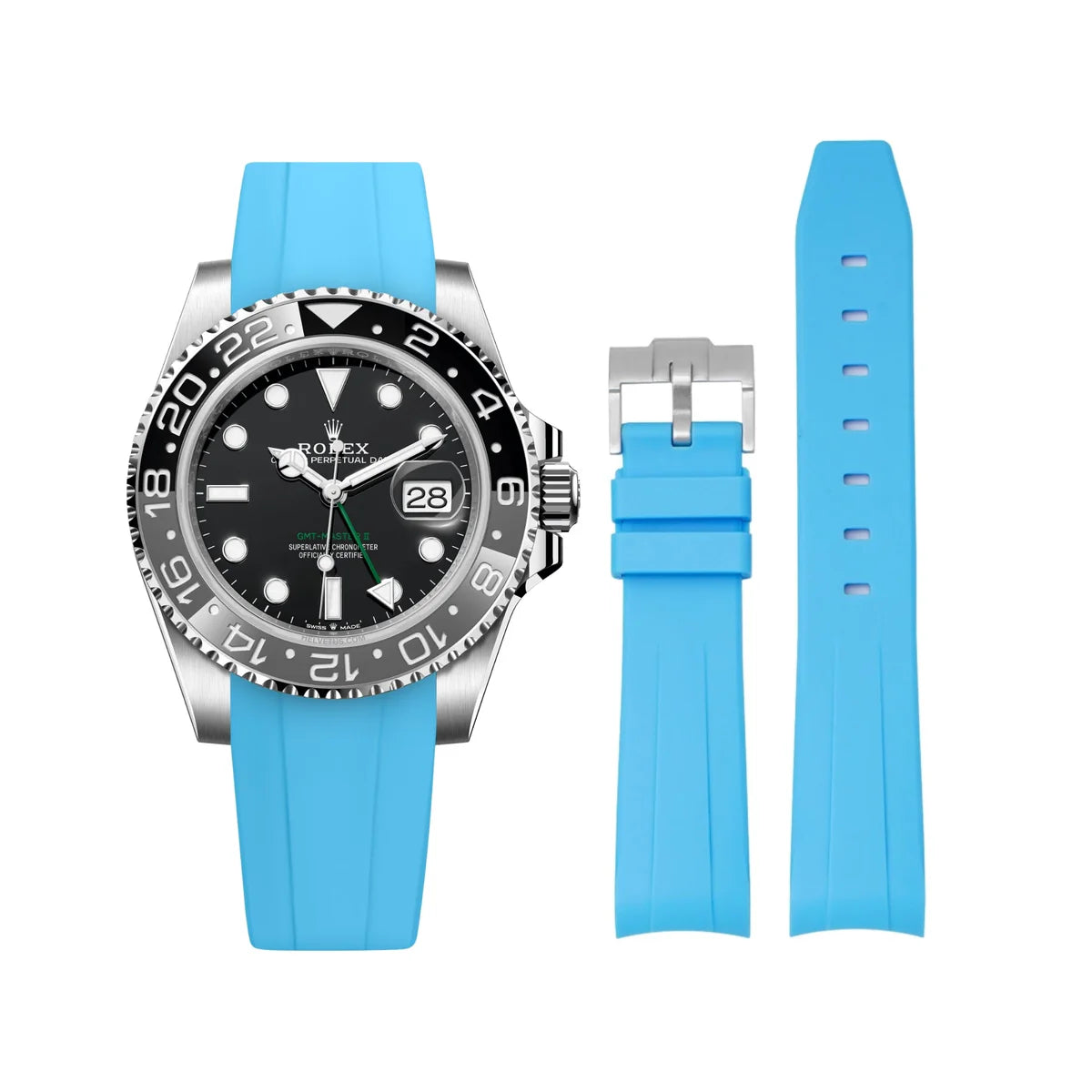 RUBBER STRAP for ROLEX GMT MASTER II - BUCKLE