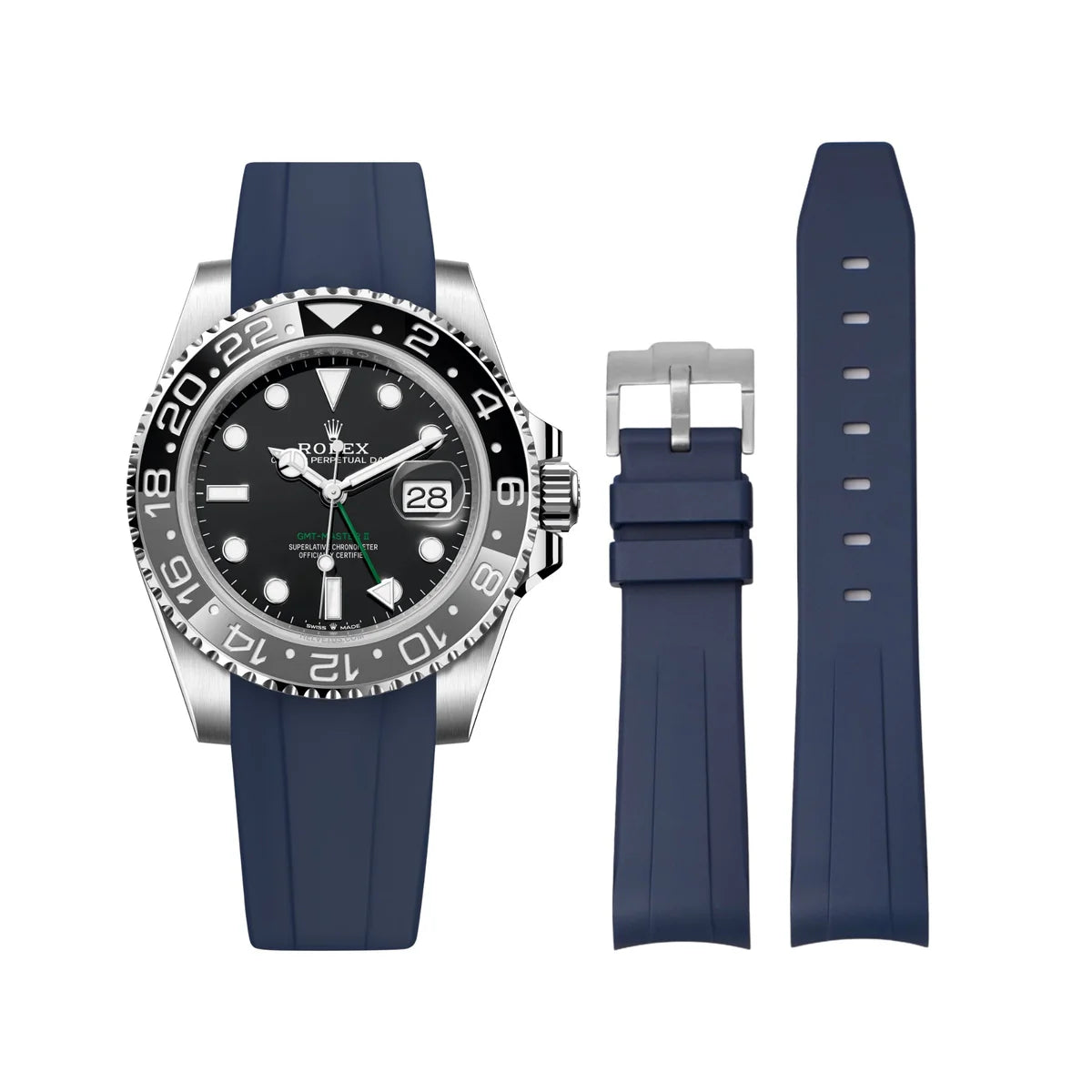 RUBBER STRAP for ROLEX GMT MASTER II - BUCKLE