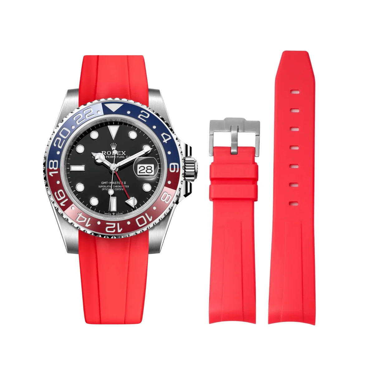 RUBBER STRAP for ROLEX GMT MASTER II - BUCKLE