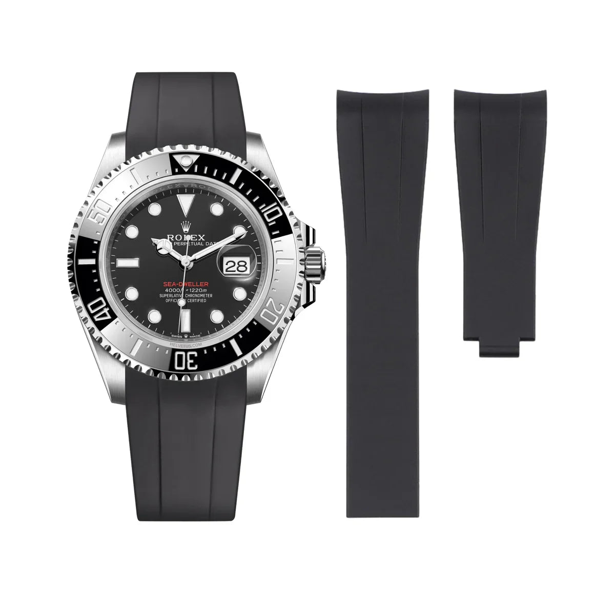 RUBBER STRAP for ROLEX SEA-DWELLER - DEPLOYANT