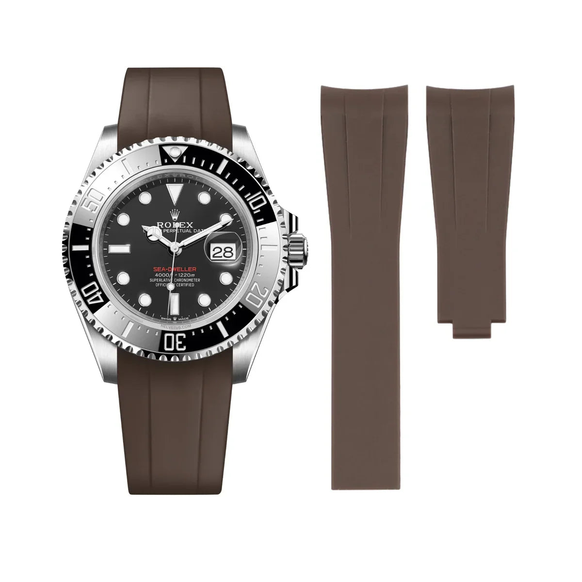 RUBBER STRAP for ROLEX SEA-DWELLER - DEPLOYANT