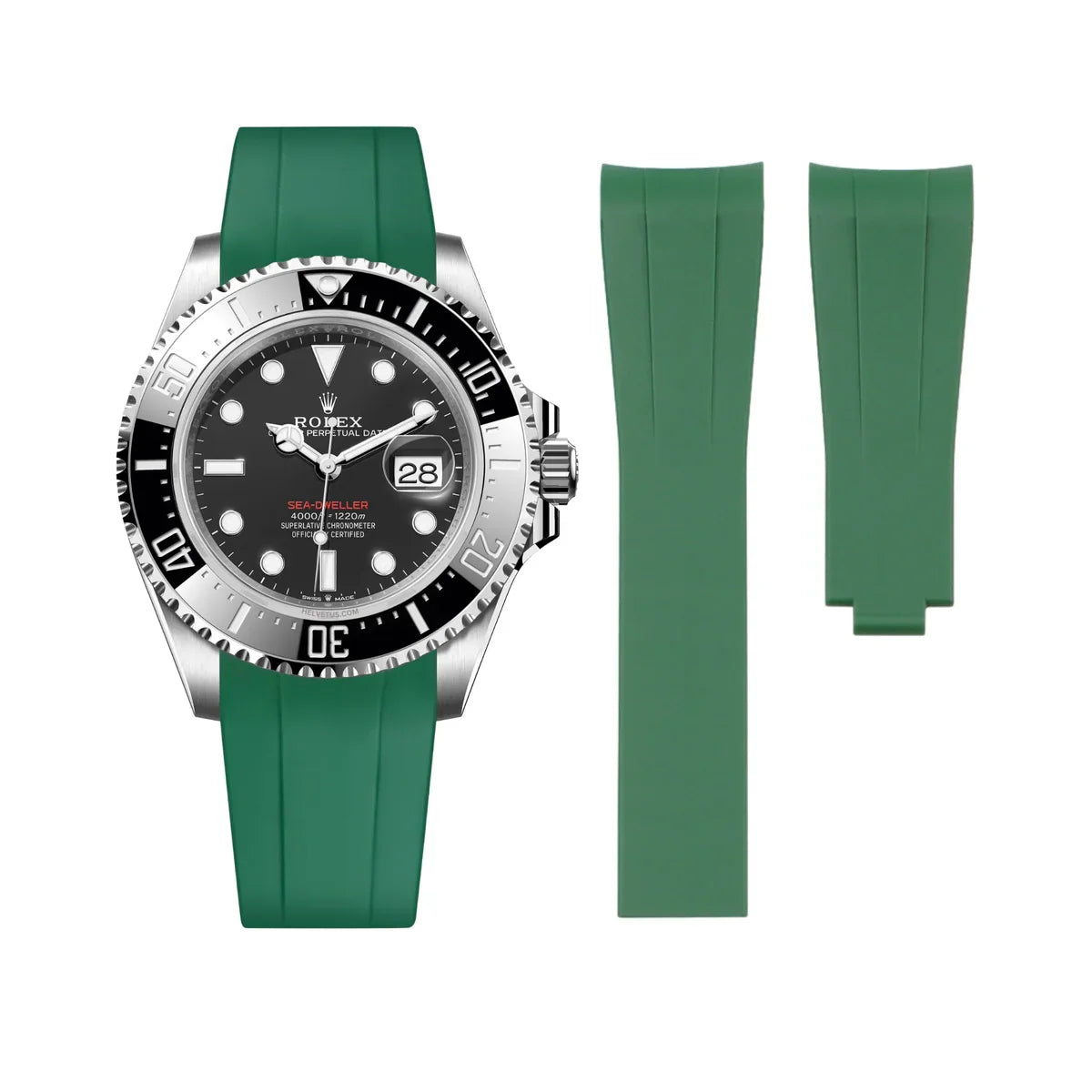 RUBBER STRAP for ROLEX SEA-DWELLER - DEPLOYANT