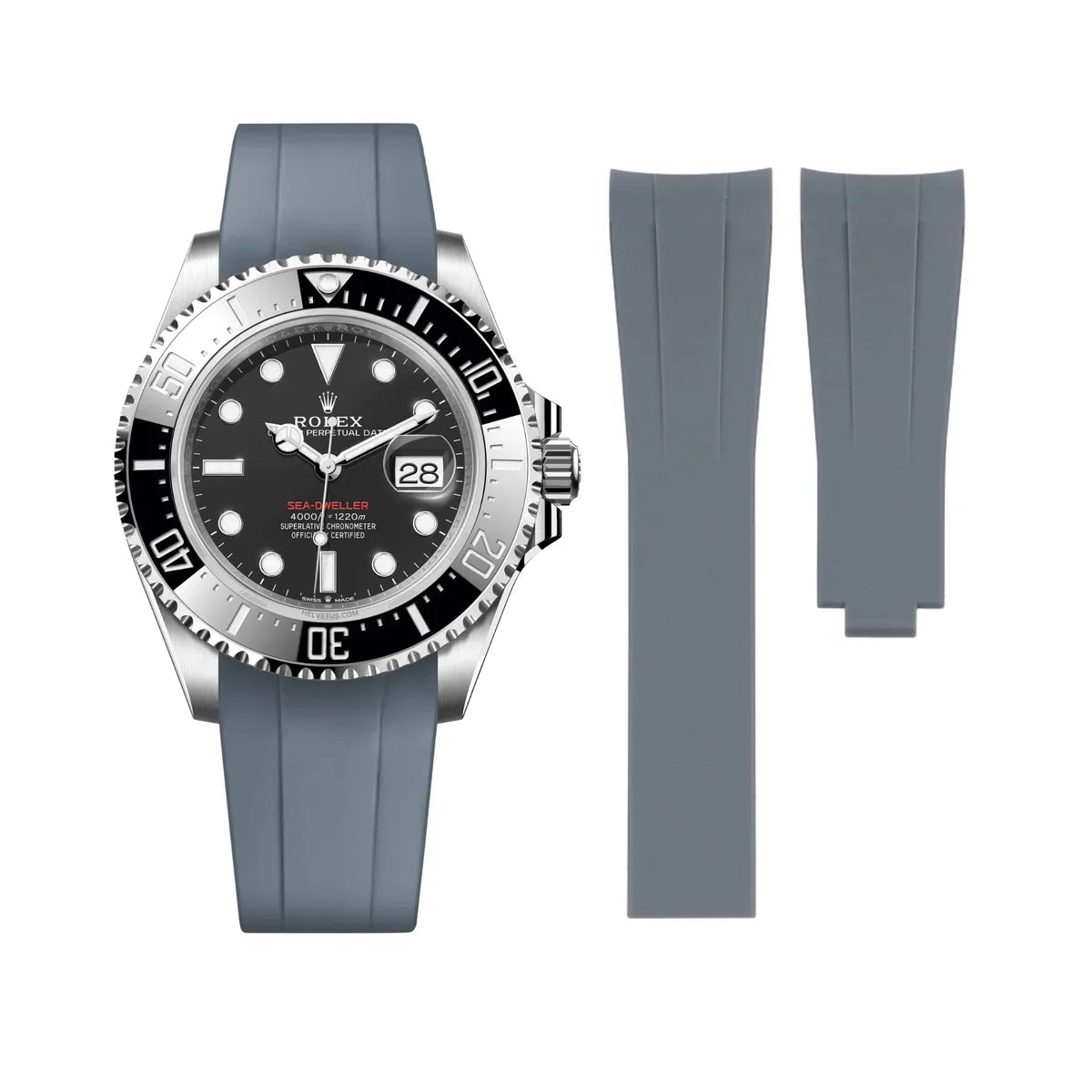 RUBBER STRAP for ROLEX SEA-DWELLER - DEPLOYANT