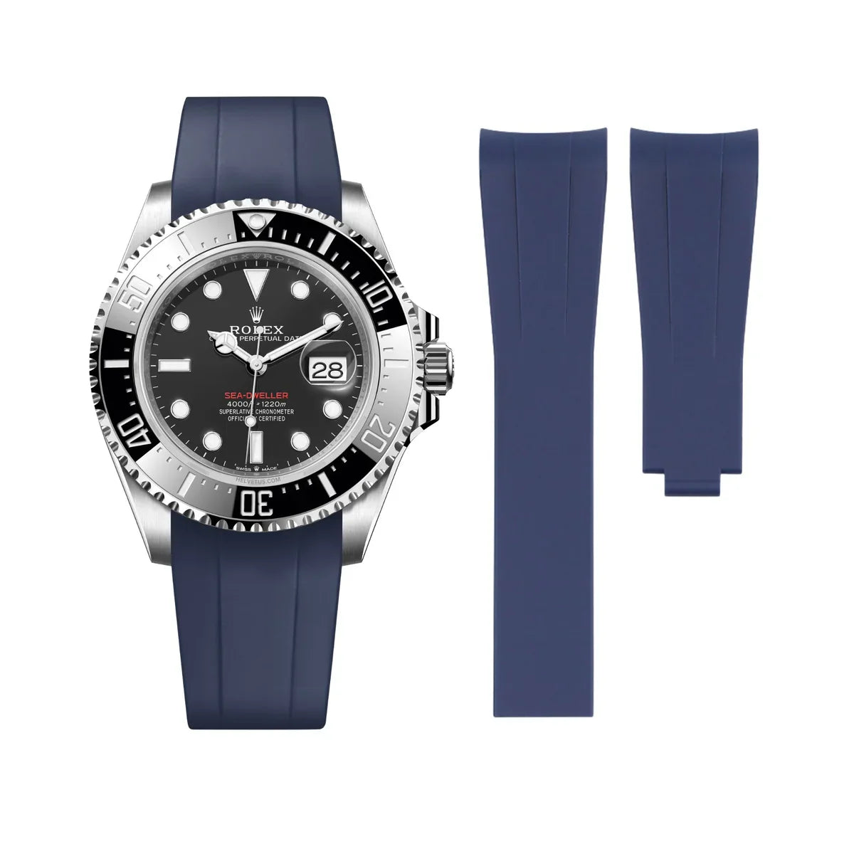 RUBBER STRAP for ROLEX SEA-DWELLER - DEPLOYANT