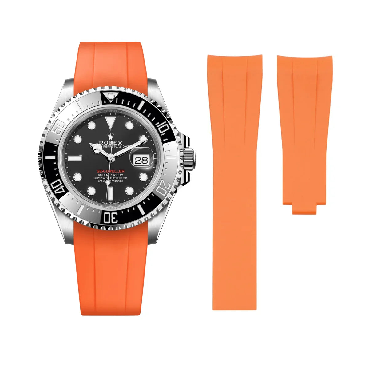 RUBBER STRAP for ROLEX SEA-DWELLER - DEPLOYANT