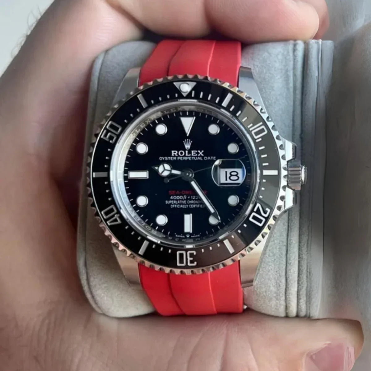 RUBBER STRAP for ROLEX SEA-DWELLER - DEPLOYANT