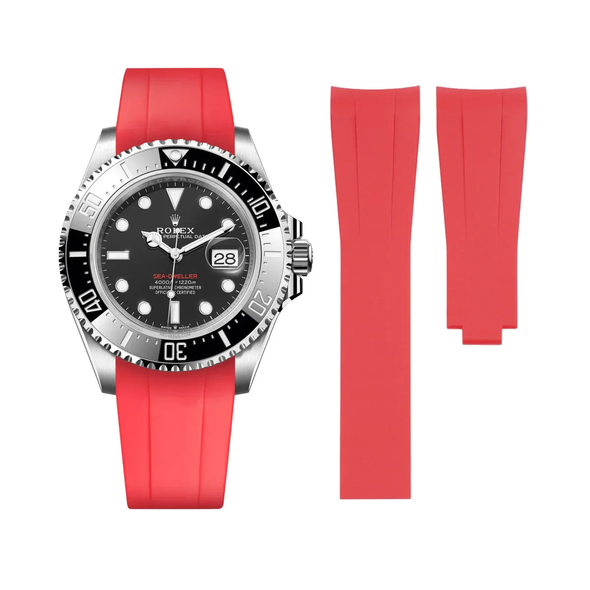 RUBBER STRAP for ROLEX SEA-DWELLER - DEPLOYANT