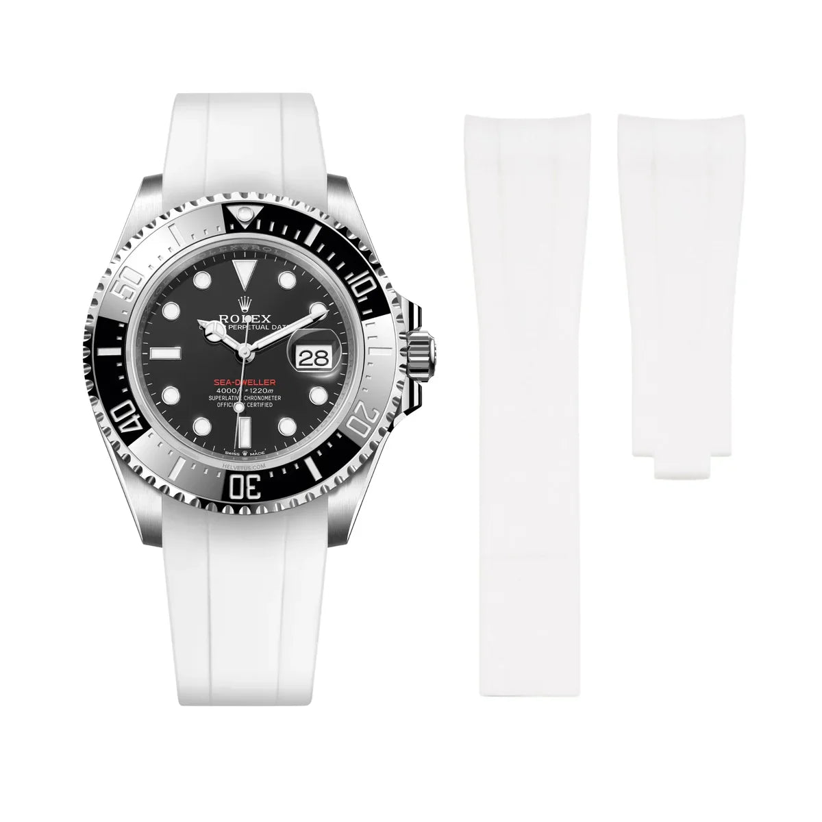 RUBBER STRAP for ROLEX SEA-DWELLER - DEPLOYANT