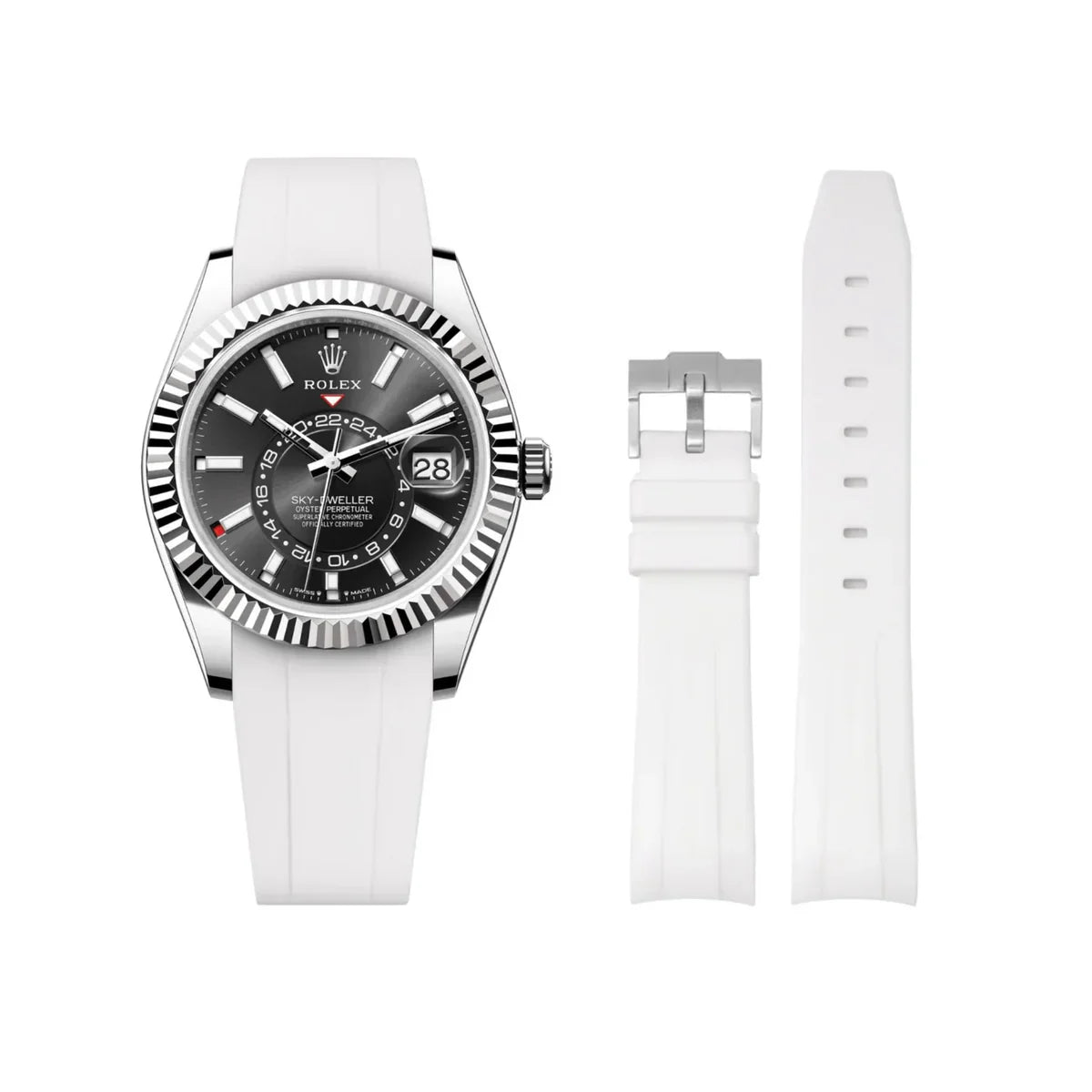 RUBBER STRAP for ROLEX SKY-DWELLER - BUCKLE - COPY